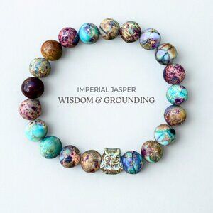 Purple Jasper Gemstone Bracelet 8MM | Handmade Crystal Healing Jewelry
